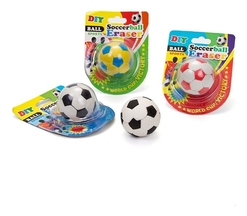 Goma De Borrar Diseños Pelota De Futbol Blanco
