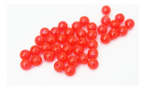 200 Unids/lote Plástico Redondo Uv Rojo Pesca Perlas De Pesc