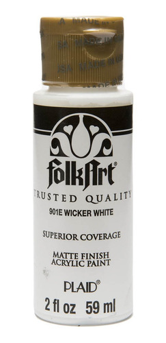 Pintura Acrilica Mate Folkart Usa 59ml White Blanco Mimbre