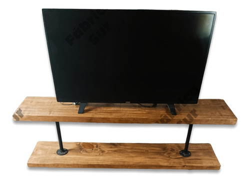 Mesa Rack Mueble De Tv Móvil Con Ruedas Madera Y Hierro 