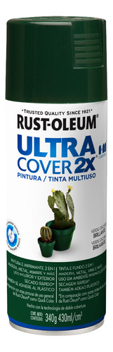 Rust-Oleum Ultra Cover aerosol verde oscuro brilnte 340mL