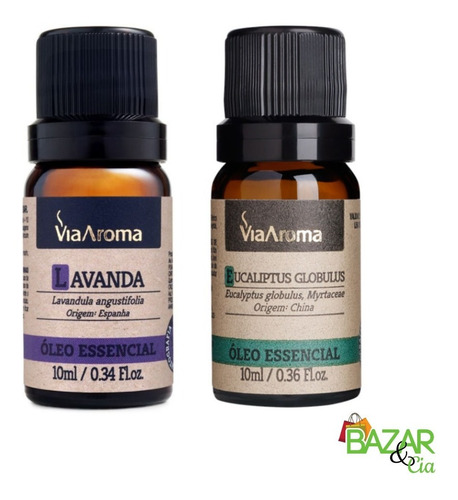 Imagem 1 de 1 de Kit 2 Óleos Essenciais Puros Via Aroma Lavanda E Eucaliptus