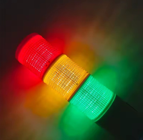 Sinaleiro Torre Led 3 Cores E Sonoro Continuo 24v C/ Base