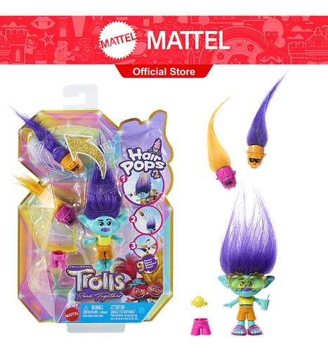 Figura Trolls Band Tagether 3 Piezas 3 Colores Diferentes