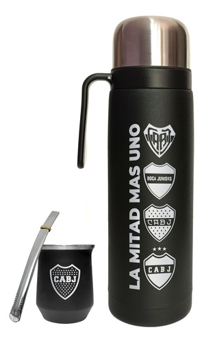 Kit Termo, Mate Y Bombilla, Personalizado Día Del Padre Negro