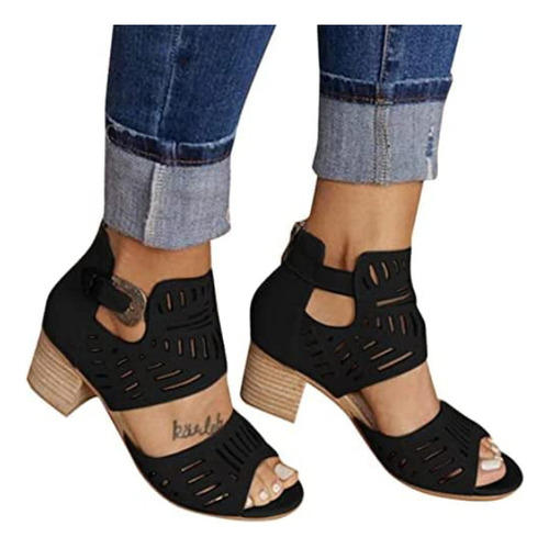 Sandalias For Mujer, Botines De Tacón Alto Con Punta Abiert