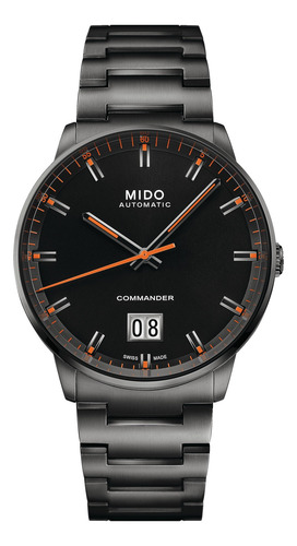 Reloj pulsera Mido M021.626 con correa de acero inoxidable color gris - fondo negro