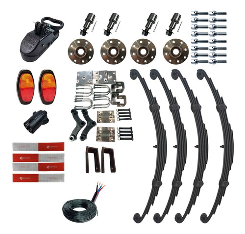 Kit Truck Carretinha 2 Eixos 2800kg Trailer Plataforma Baú