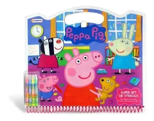 Peppa Pig Set De Stencils Para Pintar Colorear Dibujar Jugar