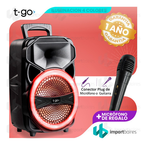 Parlante T-go Palermo Portatil Bluetooth 8 Radio Fm 3000wts