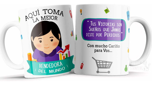 Taza Personalizada Aquí Toma La Mejor Vendedora Ideal Regalo