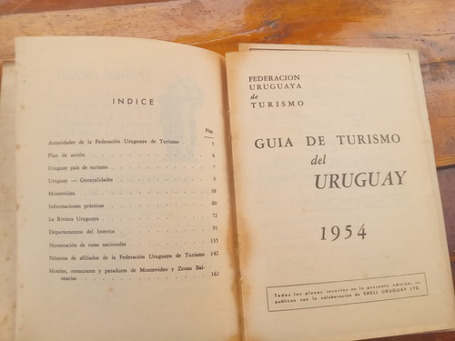 Guía De Turismo Del Uruguay Antigua 1954 Mapas Y Propagandas (Usado)