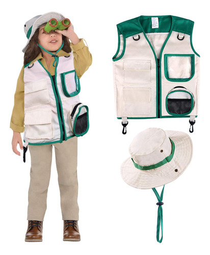 Disfraz De Safari Con Chaleco Y Sombrero Para Niños, Kits .