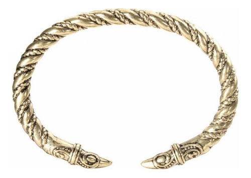 Brazalete Vikingo Cuervo Bronce Para Muneca Pequena Art 28 