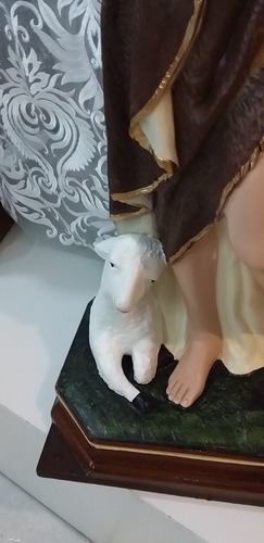 Imagem São João Batista 120 Cm Gesso Resinado + Base Madeira
