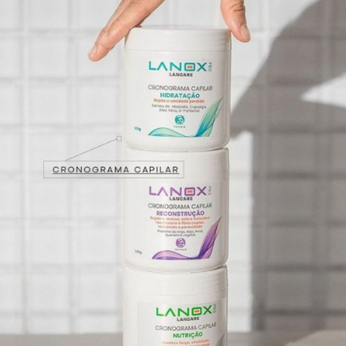 Máscara Reconstrução E Hidratação Cronograma Lanox 500g Trihair Cronograma Capilar Nutrição