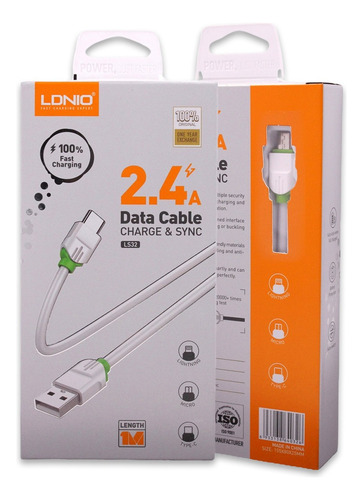 Cable Alta Velocidad 2.4a Compatible Con Celular: Ios