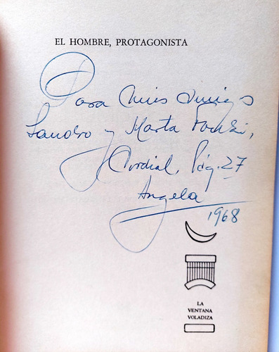 Firmado Angela Colombo El Hombre Protagonista Poesia 1968