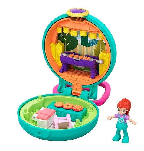 Polly Pocket Mini Estojo Playset Churrasco - Mattel Gkj43