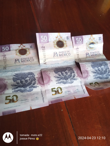 Lote De 7 Billetes De 50 Ajolotito Diferentes Series Colecci