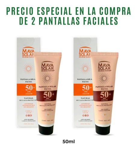 Bloqueador Solar Facial Fps50 (pantalla Mineral) 2 Piezas