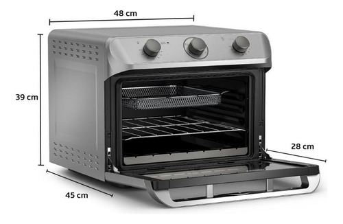 Air Forno Elétrico Mueller 35l Prata Com Função Fryer