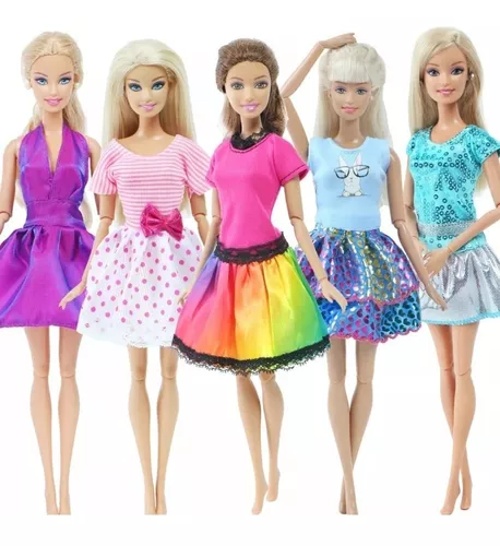 Kit C/ 10 Roupinhas Roupas vestidos P/ Boneca Barbie Frozen