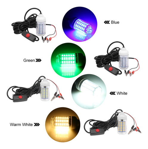Luz Pesca Submarina 12v 15w Led Sistema Iluminación Pesca Co