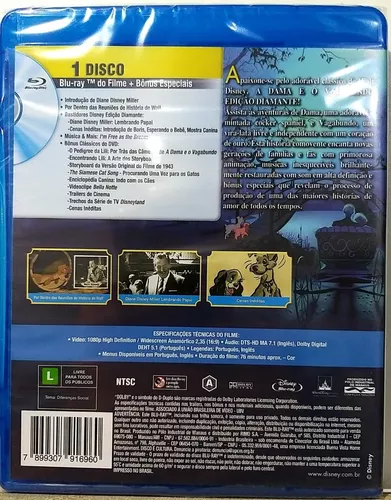 Blu-Ray A Dama e o Vagabundo (Edição Diamante)