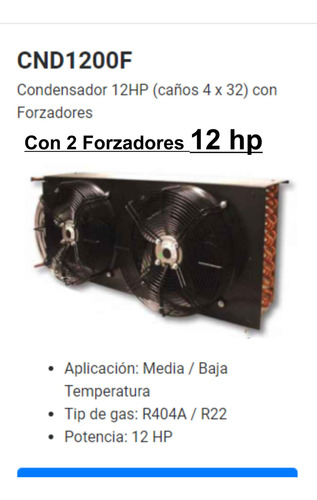 Condensador Para Equipo De Frio 12 Hp 2 Forz Good Cold Nac.