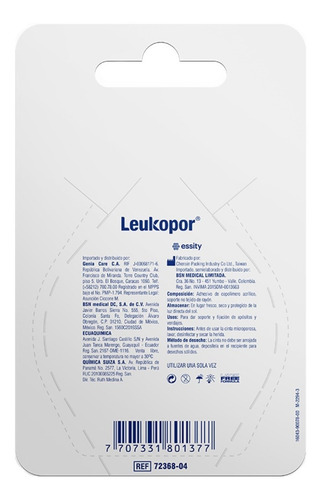 Imagen 2 de 2 de Cinta Adhesiva Microporosa Leukopor Color Piel 1.25cmx4.57m