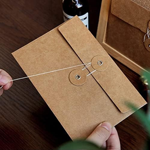 Eorta 10 Sobres De Papel Kraft Con Bolsillos Vintage Con Bot