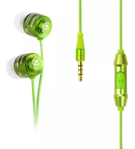Auriculares Profesionales In Ear Idance Eb X203 Mic + Funda Color Verde