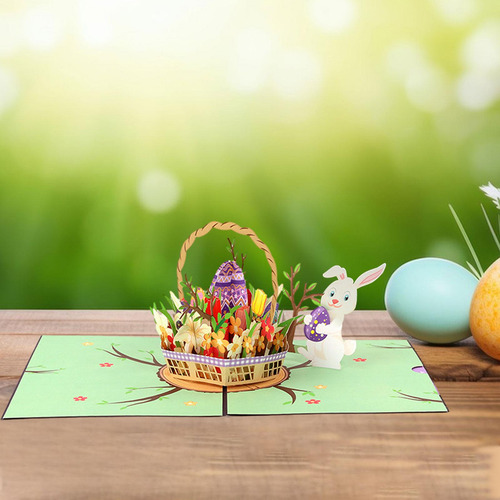 Tarjeta De Felicitación De Pascua, Ventana 3d, Tarjeta De