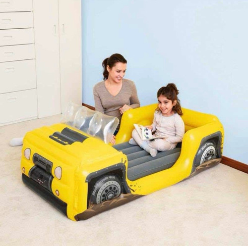Colchón Inflable Infantil Auto Camioneta Amarillo