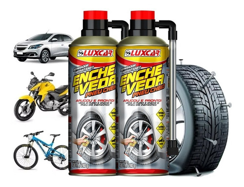 Kit Reparador De Pneu Enche E Veda Luxcar Com 2 Unidades