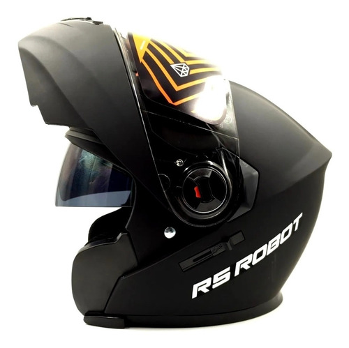 Imagen 2 de 8 de Cascos Moto Rebatible Con Lentes Negro Hawk - Gkmotos.uy