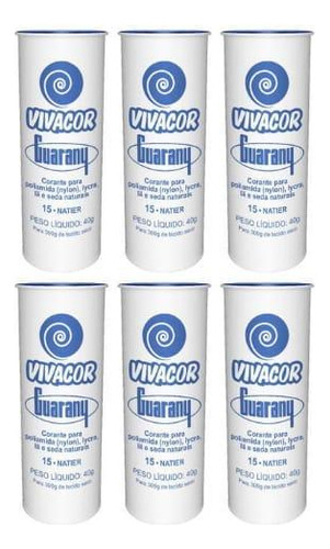 Tinta Tecido Corante Roupas Vivacor Guarany 6u Azul Natier