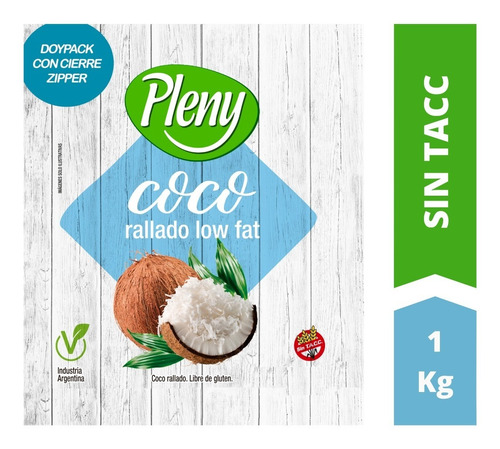 Coco Rallado Low Fat X 1 Kg - Libre De Gluten Sin Tacc