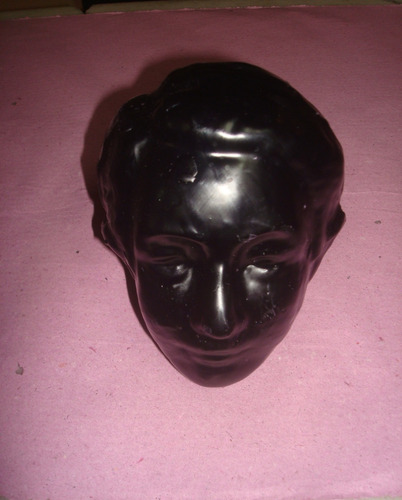Vela Cabeça De Cera Masculina / Pequena Preta Para Promessa. Preto