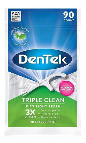 Dentek Triple Clean - Púas De Hilo De Limpieza Avanzadas, .