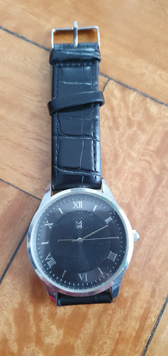 Reloj De Hombre Primark - Números Romanos Y Malla De Cuero Negro Plateado Negro