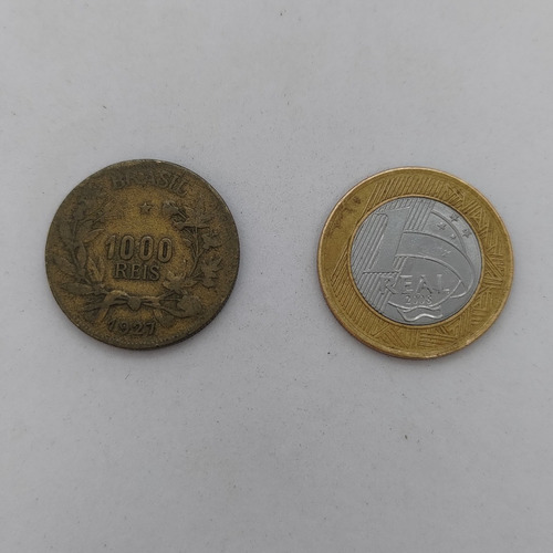 Antiga Moeda De 1000 Réis Ano 1927 Brasil - 16471n (Usado)