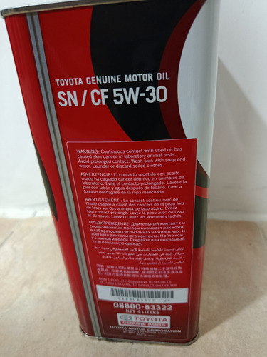 Aceite Semi Sintético 5w 30 Toyota