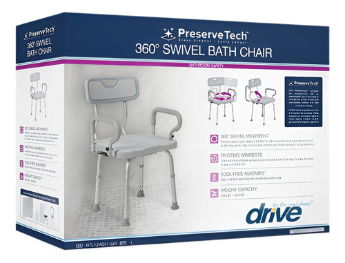 Silla Ducha Baño Interior Bañera Giratoria 360° Drive 12001