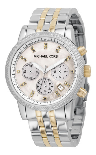 Relógio Michael Kors Mk5057 Prata Misto Madrepérola S/ Caixa