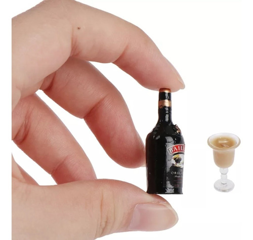 Minibotella Baileys + Copa ( Miniatura) Casa Muñecas 