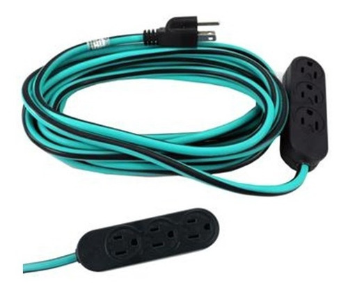 Imagen 1 de 3 de Extensión Uso Rudo 3x16awg 5mts 127v 3c Verde Argos 9730063