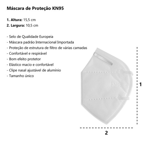 Kit 10 Máscaras Respirador Original Pff2 N95 Envio Imediato