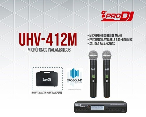 Imagen 2 de 2 de Micrófono Pro DJ UHV 412M dinámico cardioide